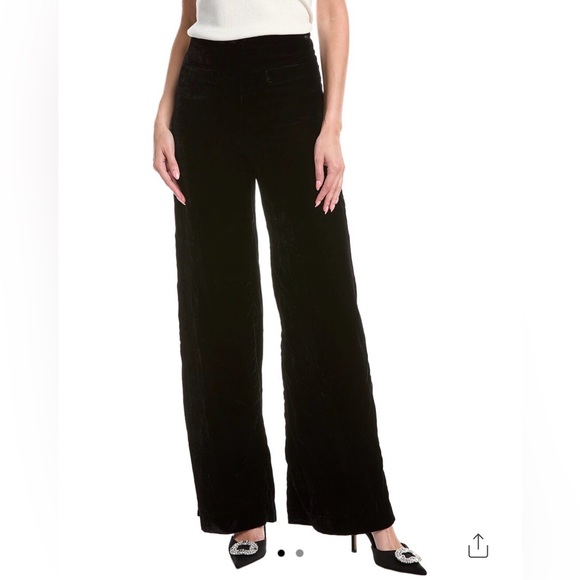 Sandro Pants - Sandro Black Wide-Leg Velvet Pants